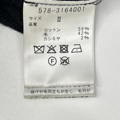 MargaretHowell マーガレットハウエル 22年 ブラック コットンウールカシミヤ ベースボールカラー ZIP カーディガン トップス