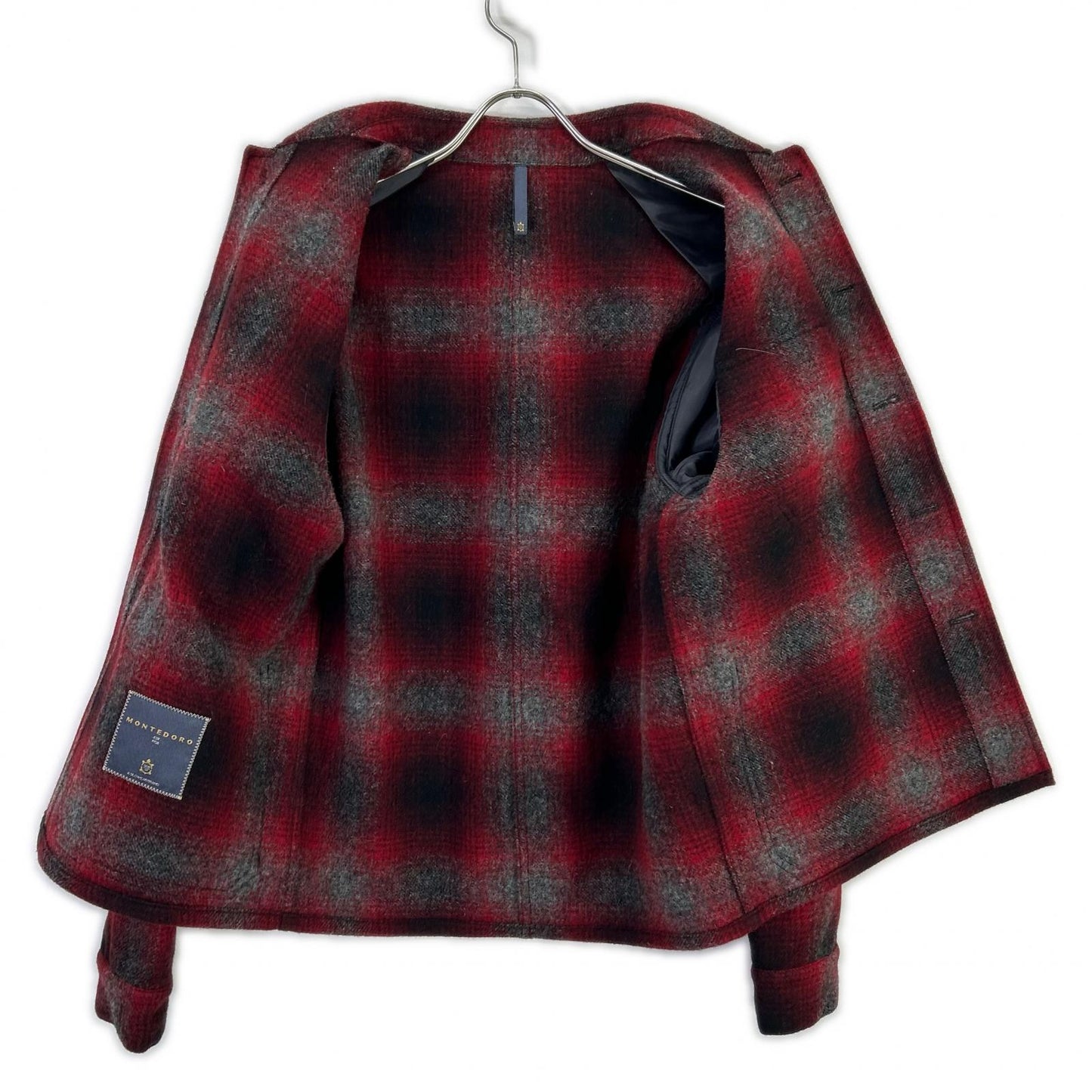 MONTEDORO モンテドーロ 63M603 M1124 220 レッド チェック カバーオール シャツジャケット ジャケット