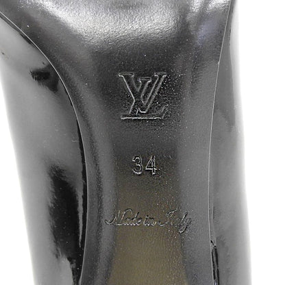 LOUIS VUITTON ルイヴィトン パテントレザー ロゴバックル パンプス レディース ブラック 34 シューズ