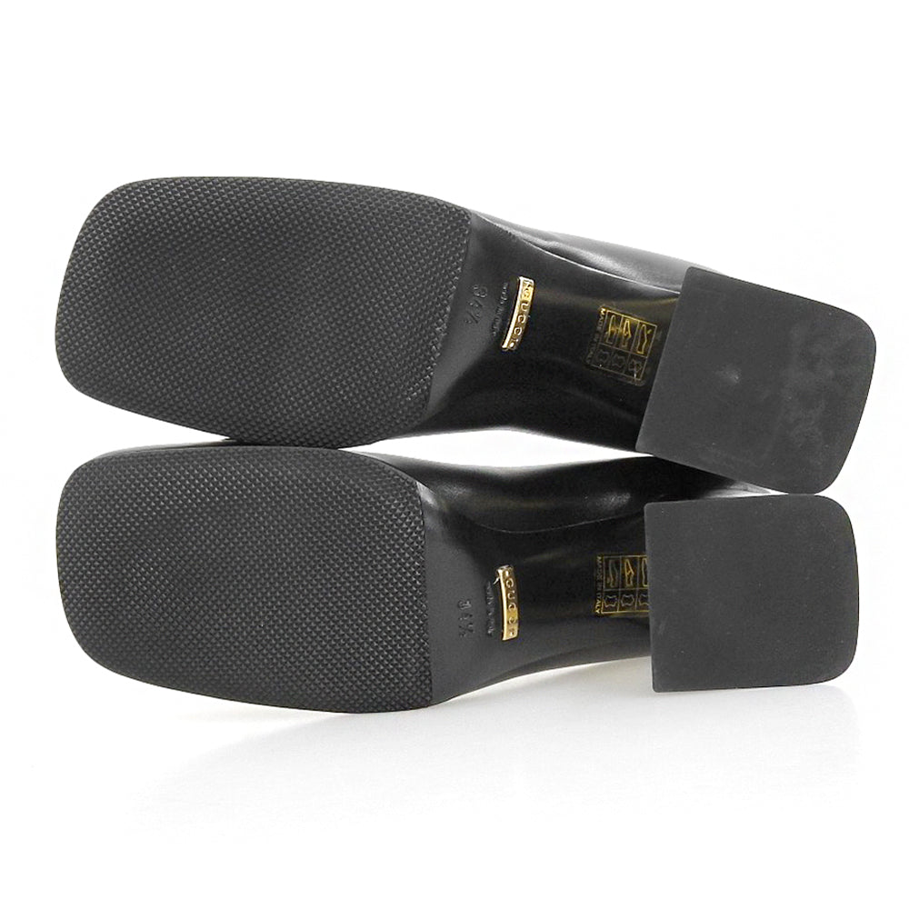 GUCCI グッチ 新品同様 ホースビット ミッドヒールパンプス シューズ レディース 黒 ブラック 34 1/2 643886 シューズ