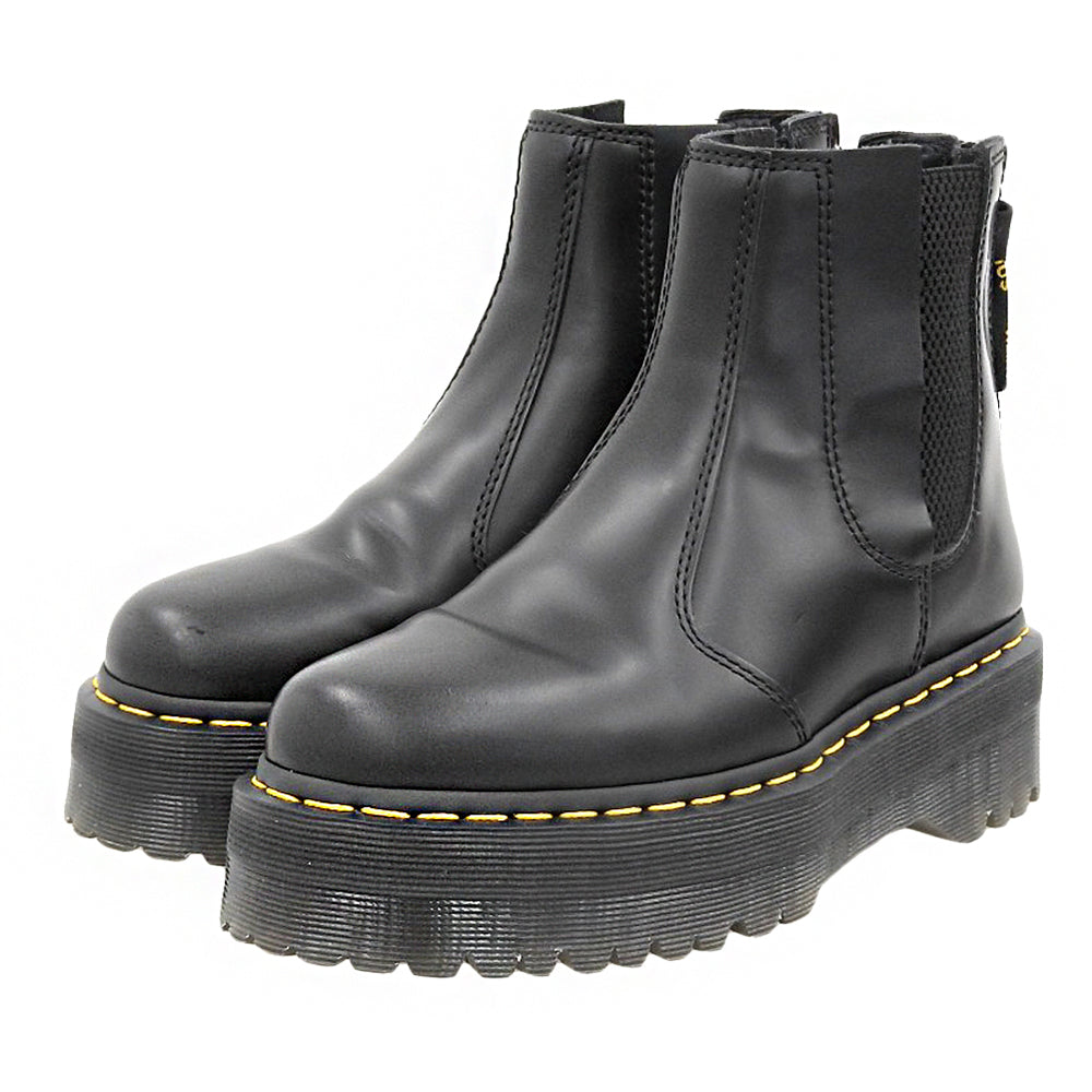 Dr.Martens ドクターマーチン 美品 チェルシーブーツ シューズ メンズ 黒 ブラック 4 2976 QUAD シューズ