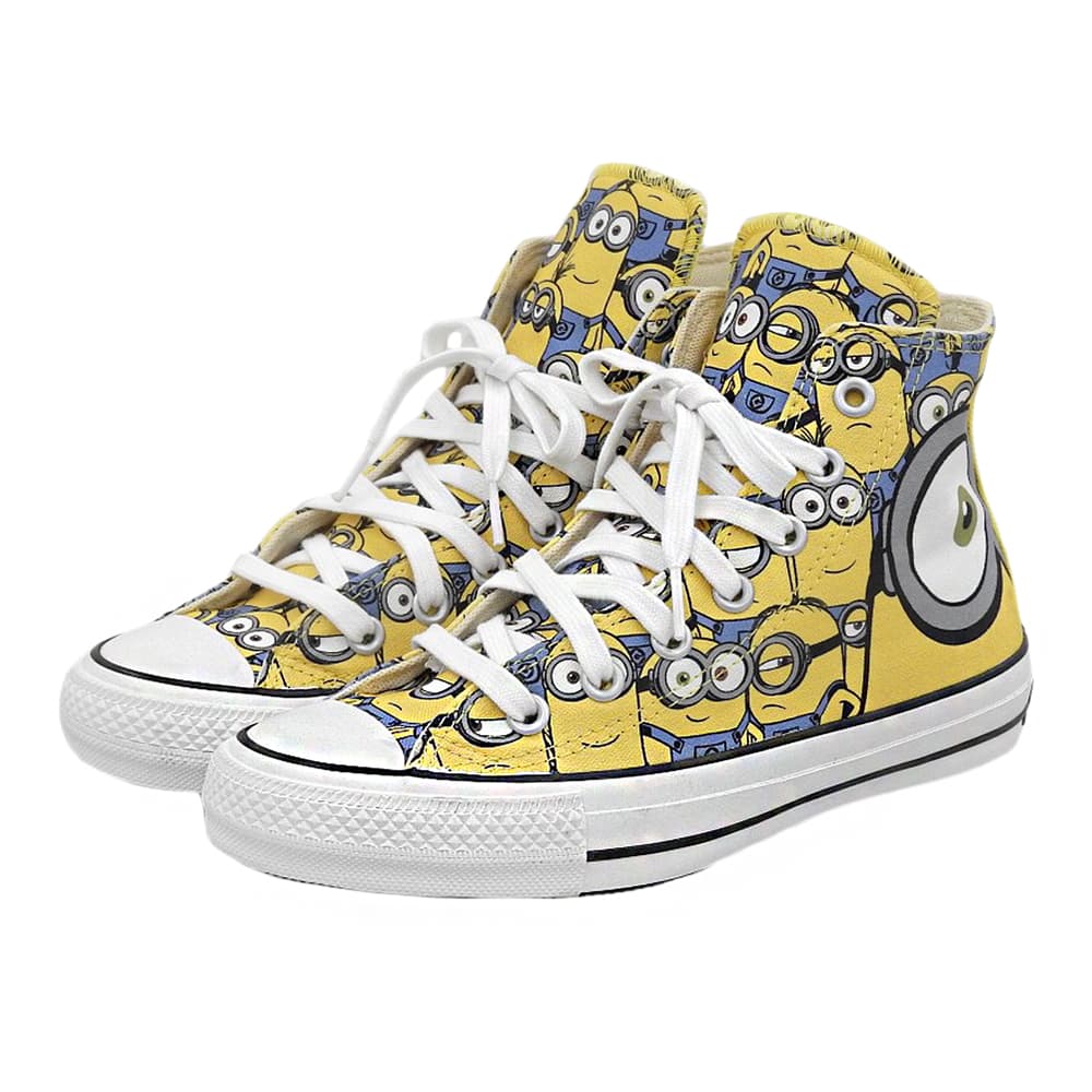 converse コンバース 未使用 ALL STAR 100 ハイカット ミニオンズスニーカー シューズ レディース イエロー 23.5cm 1CL014 シューズ