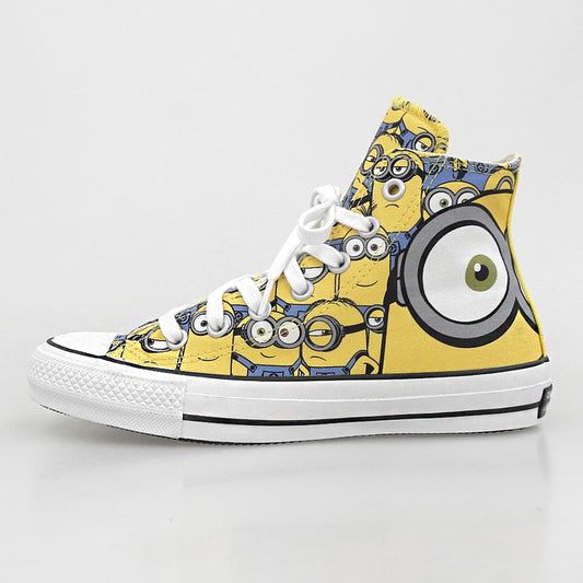 converse コンバース 未使用 ALL STAR 100 ハイカット ミニオンズスニーカー シューズ レディース イエロー 23.5cm 1CL014 シューズ