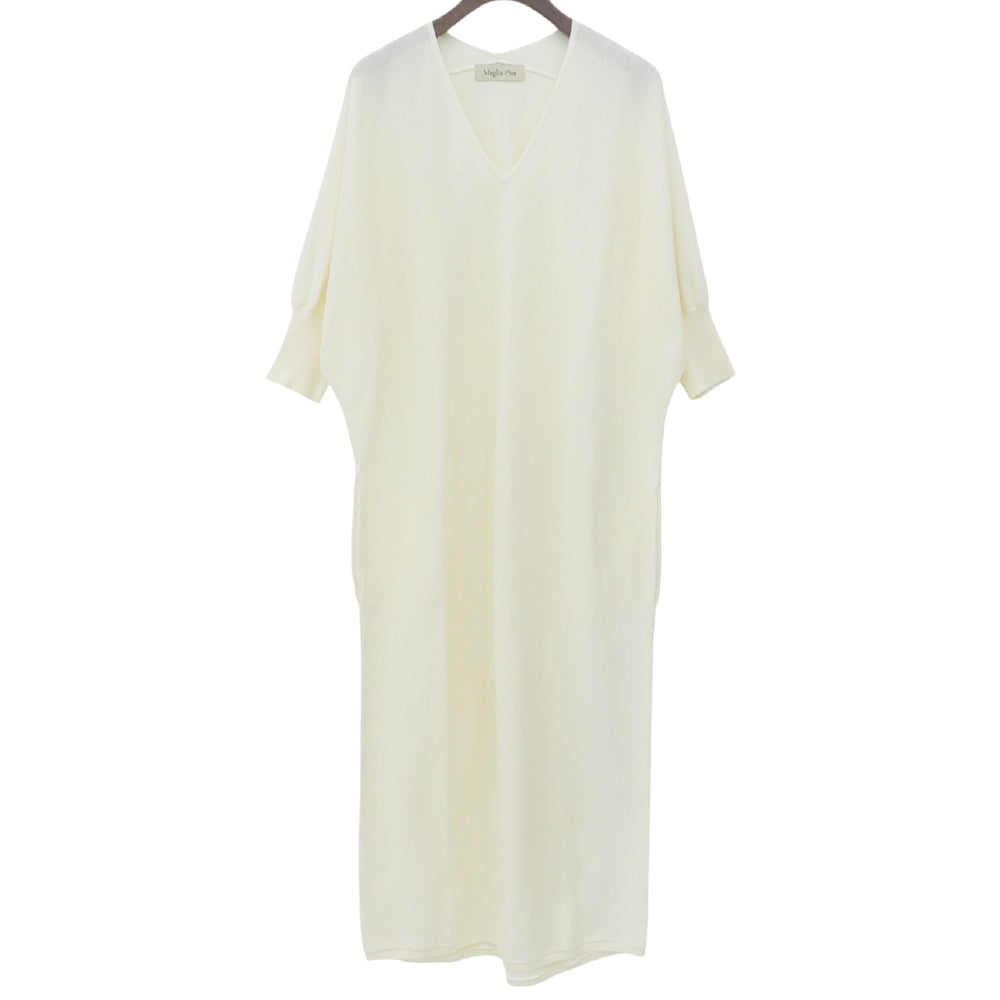 Maglia Plus マリアプラス 美品 ニット ワンピース レディース クリーム F 131158 ワンピース