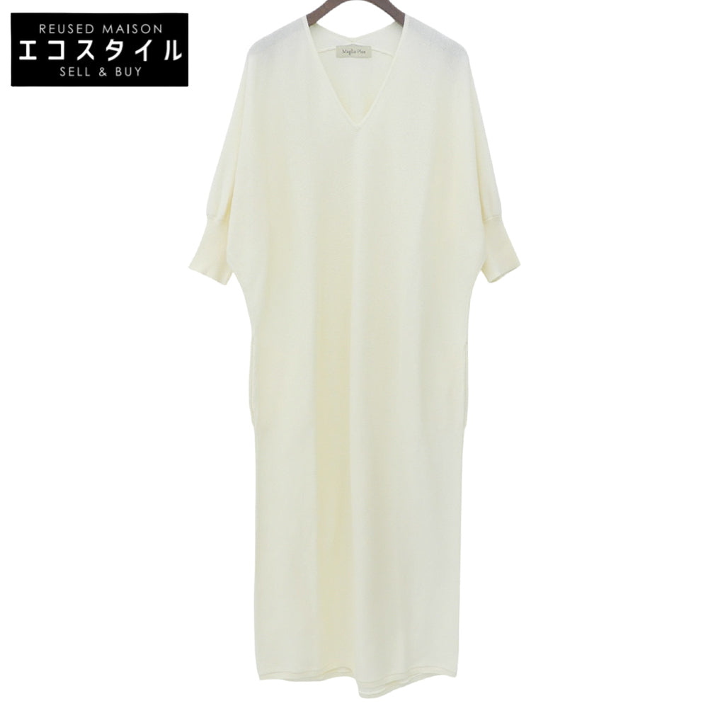 Maglia Plus マリアプラス 美品 ニット ワンピース レディース クリーム F 131158 ワンピース