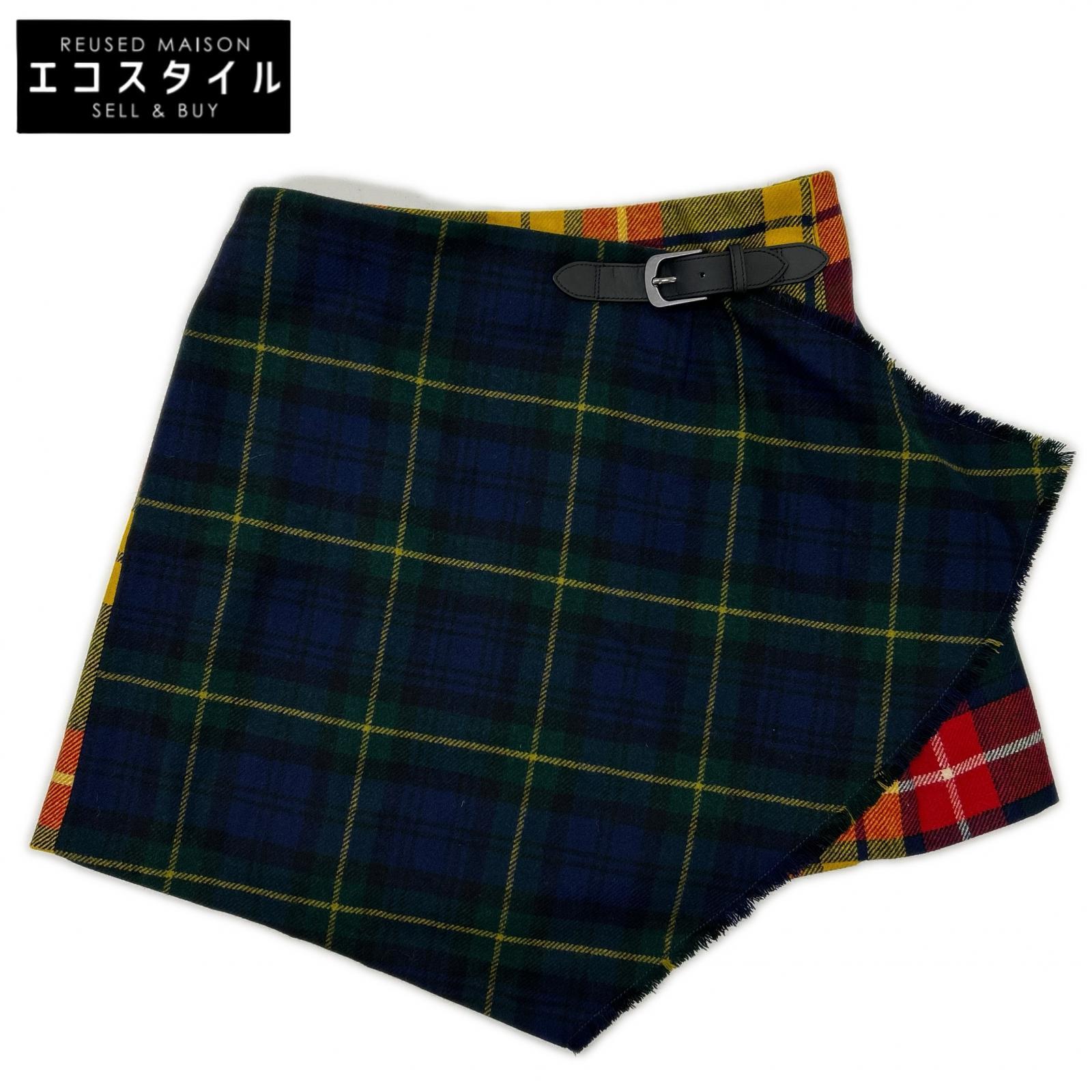 POLObyRalphLauren ポロラルフローレン 211843300001 マルチカラー ウール チェック ラップスカート スカート