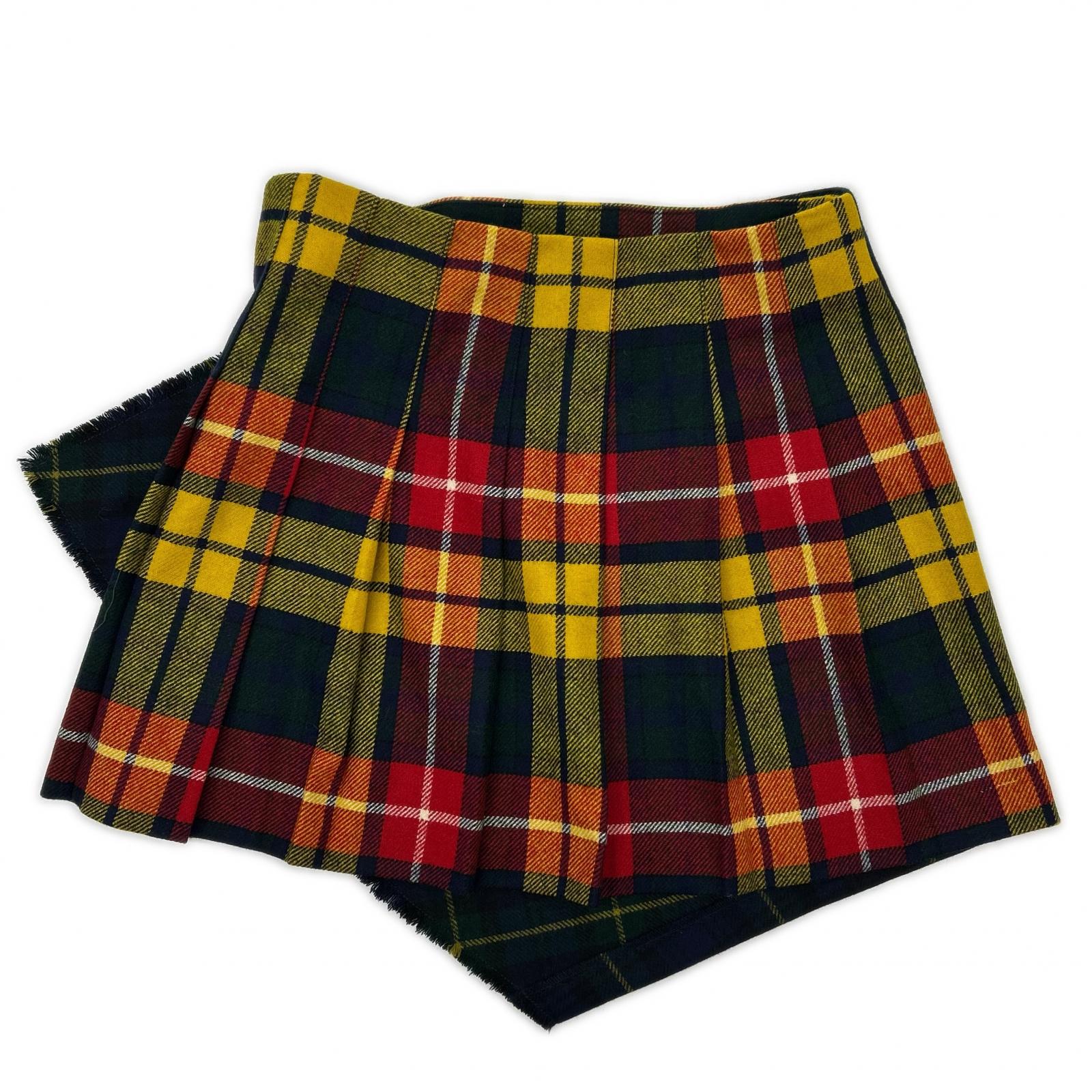 POLObyRalphLauren ポロラルフローレン 211843300001 マルチカラー ウール チェック ラップスカート スカート