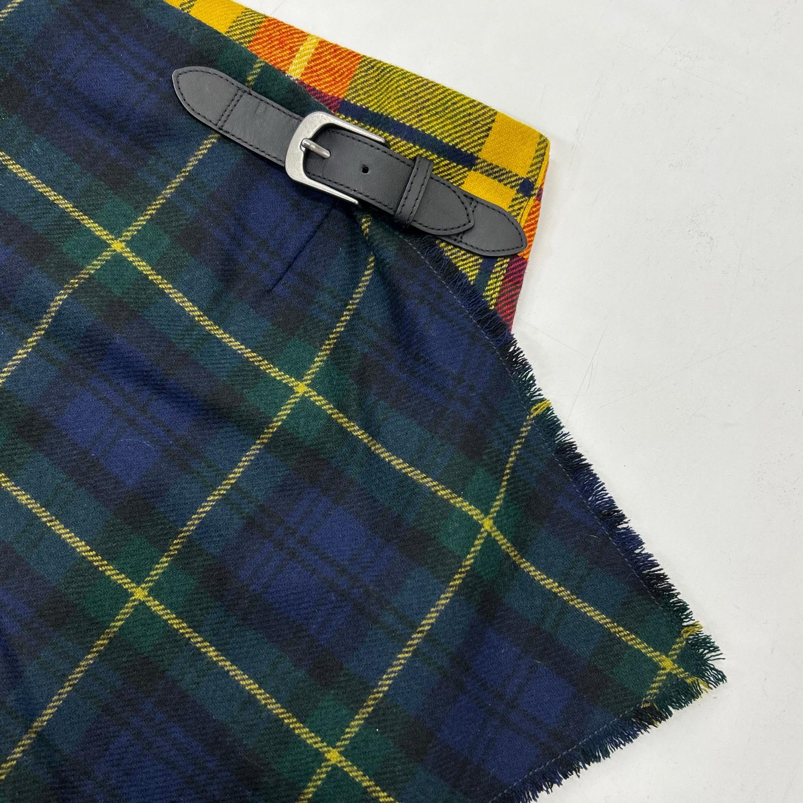 POLObyRalphLauren ポロラルフローレン 211843300001 マルチカラー ウール チェック ラップスカート スカート