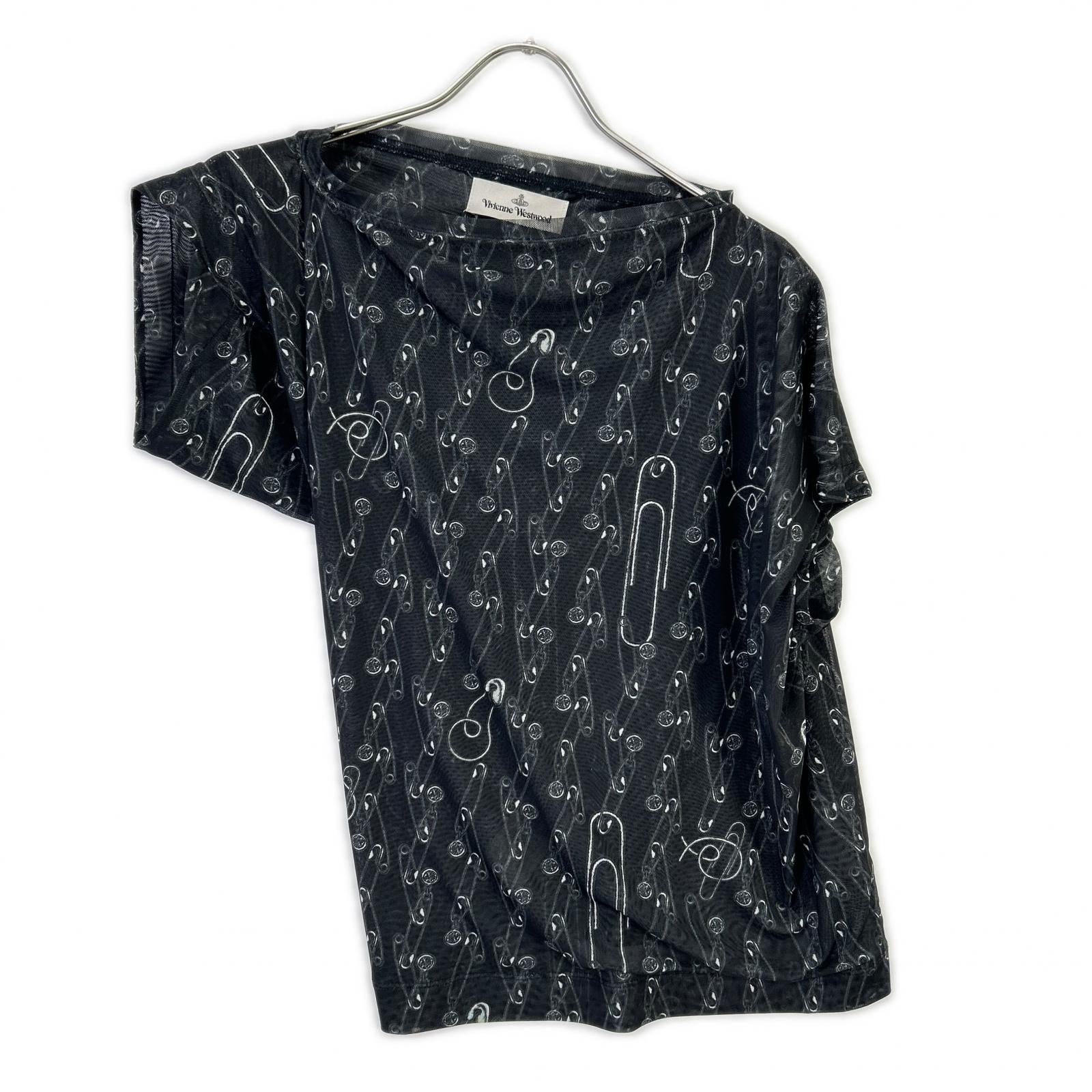 VivienneWestwood ヴィヴィアンウエストウッド 1504000A-J0071-GO ブラック HEBO TOP セーフティピン ブラウス トップス