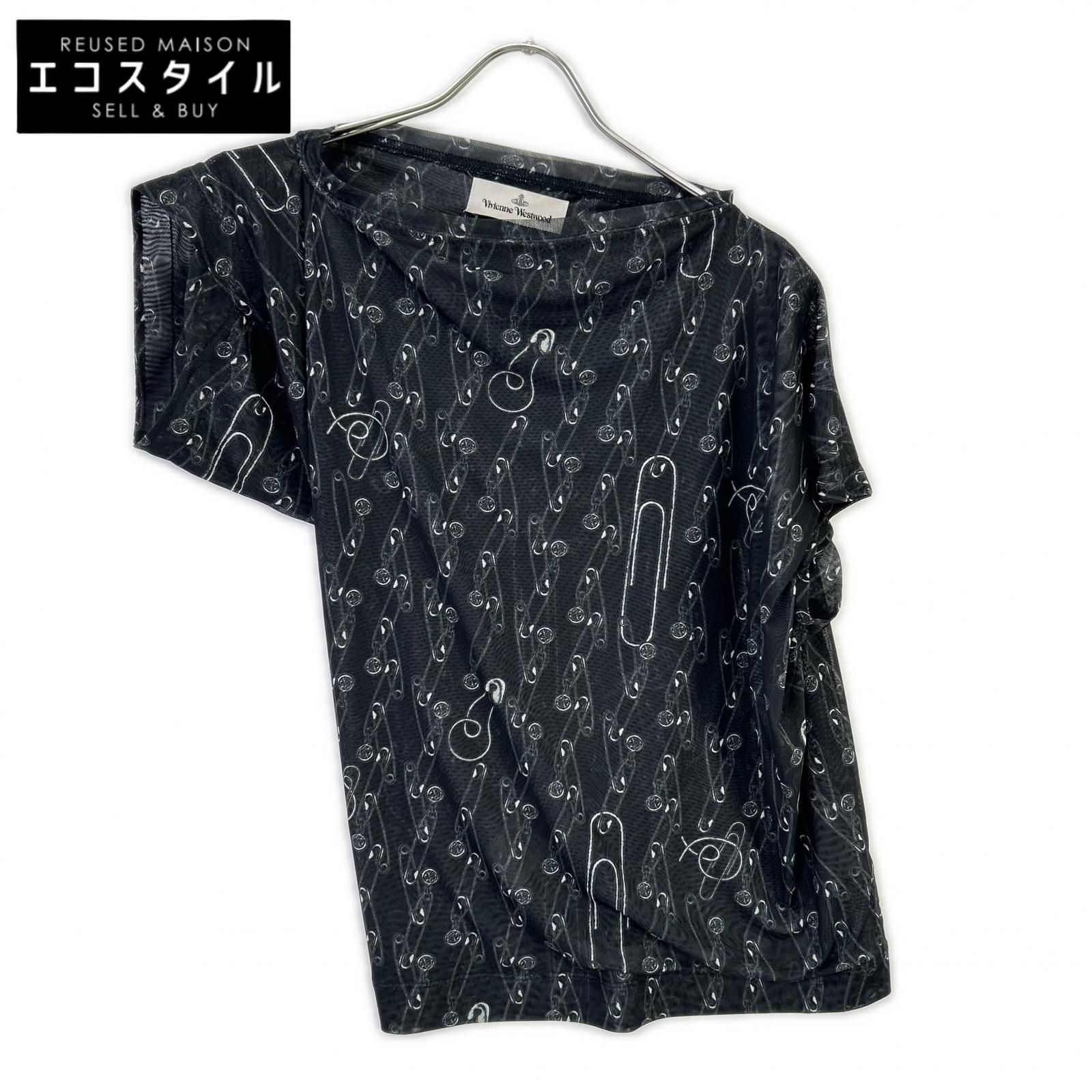 VivienneWestwood ヴィヴィアンウエストウッド 1504000A-J0071-GO ブラック HEBO TOP セーフティピン ブラウス トップス