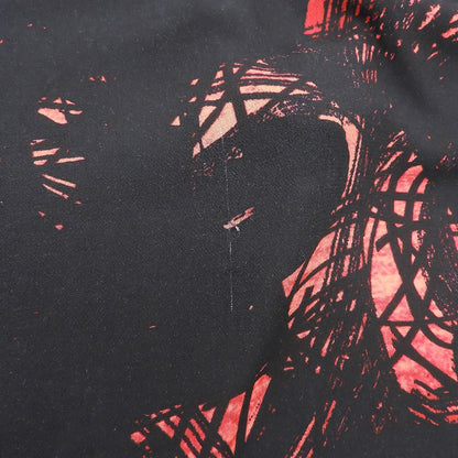 Desigual デシグアル SCRIBBLES LACROIX ロングスリーブワンピース レディース ブラック×レッド L ワンピース