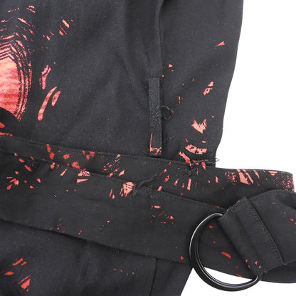Desigual デシグアル SCRIBBLES LACROIX ロングスリーブワンピース レディース ブラック×レッド L ワンピース