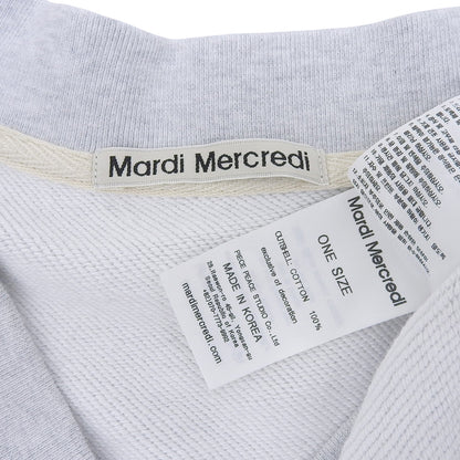 MardiMercredi マルディメクルディ 美品 コットン Vネック クローバー クロップセーター トップス レディース グレー ONESIZE トップス