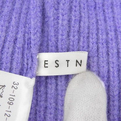 ESTNATION エストネーション 美品 カットデザイン クロップド プルオーバ ニット トップス レディース パープル F トップス