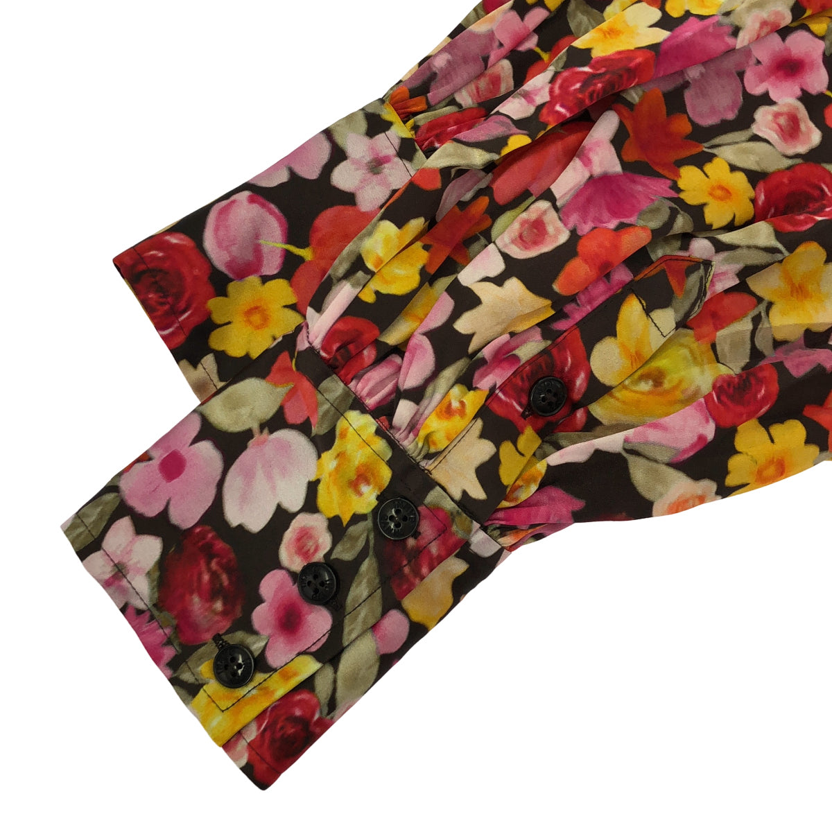 GANNI ガニー BA.C.CAP 11H 花柄 サテンシルク シャツワンピース トップス