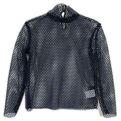 MAISON SPECIAL メゾンスペシャル 21212315107 ブラック×ブルー メッシュハイネックTシャツ トップス