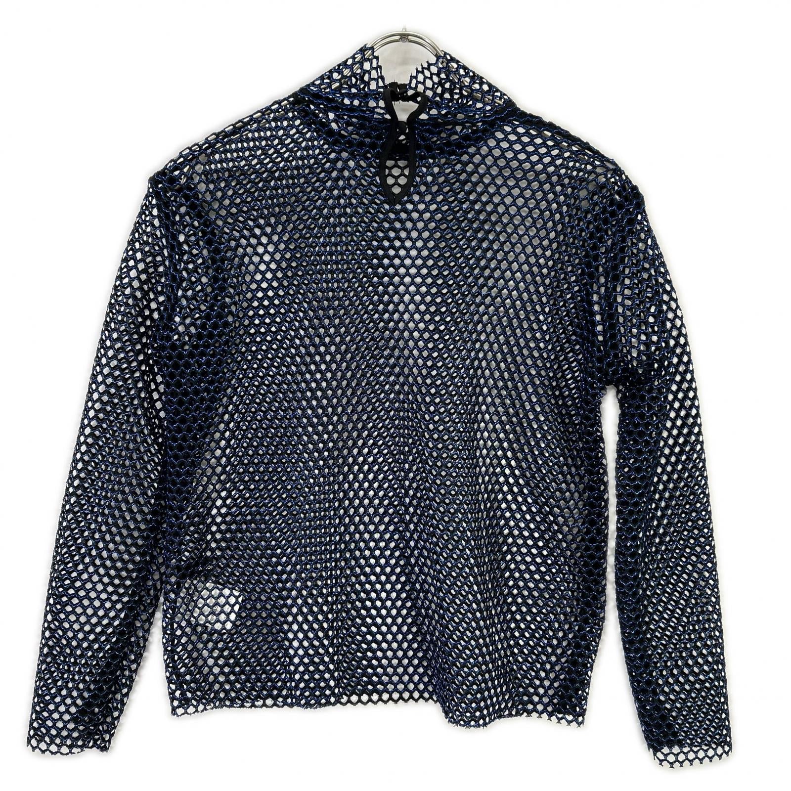 MAISON SPECIAL メゾンスペシャル 21212315107 ブラック×ブルー メッシュハイネックTシャツ トップス