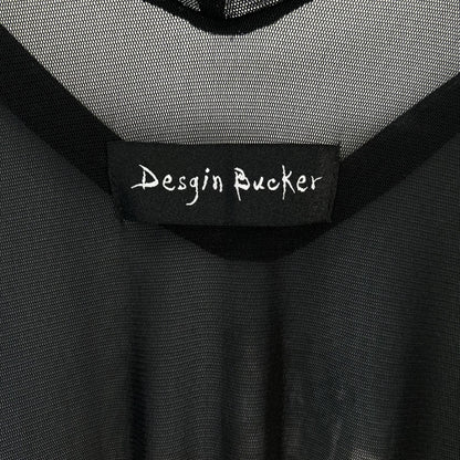 その他ブランド 【Desgin Bucker】ブラック 廃墟メッシュ 薬棚柄 ワンピース ワンピース