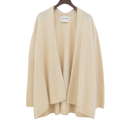 Lilly Lynque リリーリン ニット ノーカラージャケット カーディガン トップス レディース ウール100 アイボリー 38 8303008 トップス