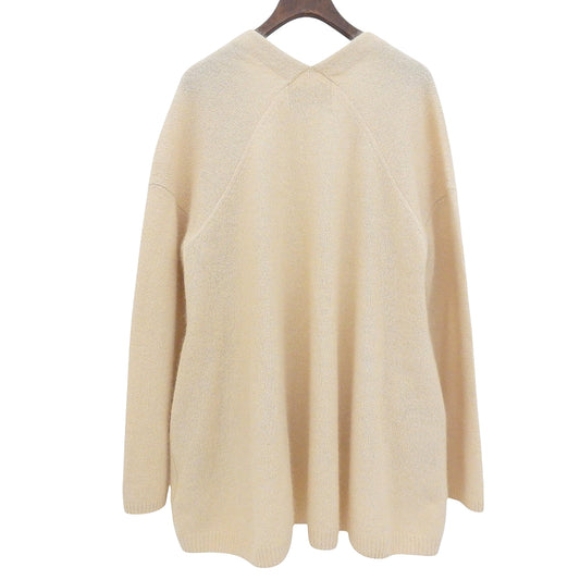 Lilly Lynque リリーリン ニット ノーカラージャケット カーディガン トップス レディース ウール100 アイボリー 38 8303008 トップス