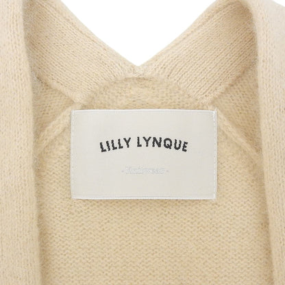 Lilly Lynque リリーリン ニット ノーカラージャケット カーディガン トップス レディース ウール100 アイボリー 38 8303008 トップス
