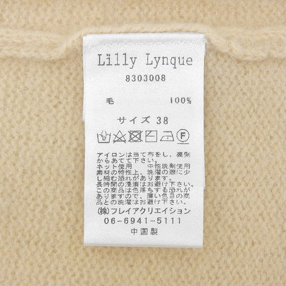 Lilly Lynque リリーリン ニット ノーカラージャケット カーディガン トップス レディース ウール100 アイボリー 38 8303008 トップス