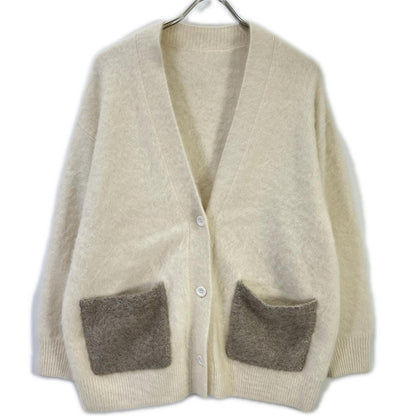UNITED ARROWS ユナイテッドアローズ ホワイト フォックスカシミヤ ポケット カーディガン トップス
