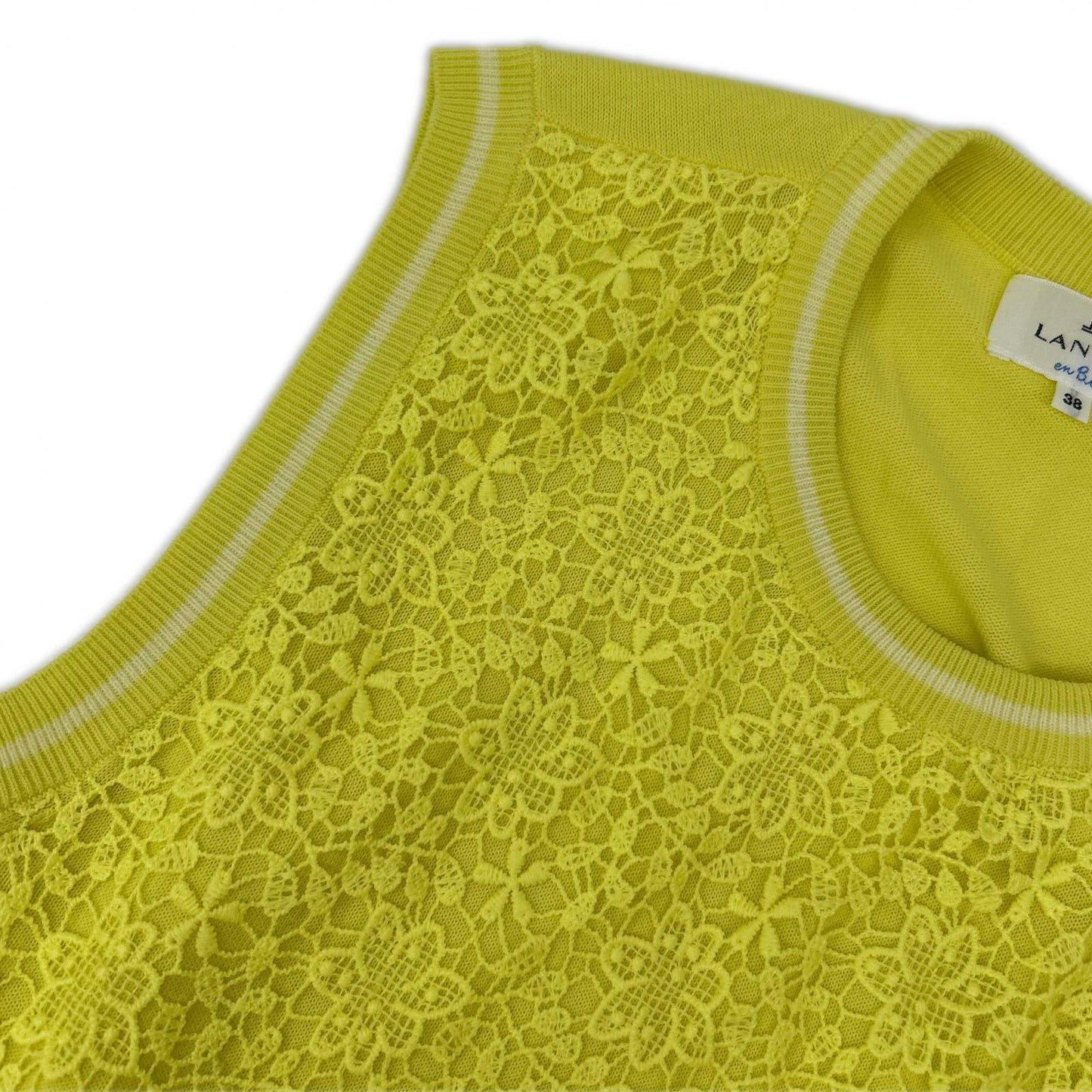 LANVIN en Bleu Lanvin en Bleu 3146832 Yellow Knit & lace cardigan ensemble top