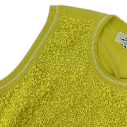 LANVIN en Bleu Lanvin en Bleu 3146832 Yellow Knit & lace cardigan ensemble top