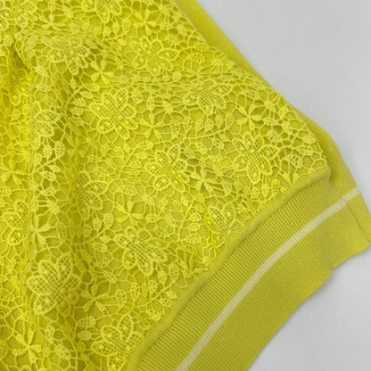 LANVIN en Bleu Lanvin en Bleu 3146832 Yellow Knit & lace cardigan ensemble top
