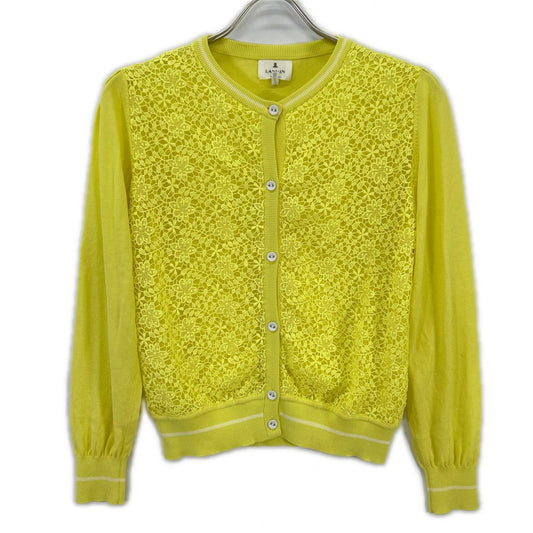 LANVIN en Bleu ランバンオンブルー 3146832 イエロー ニット&レース カーディガン アンサンブル トップス
