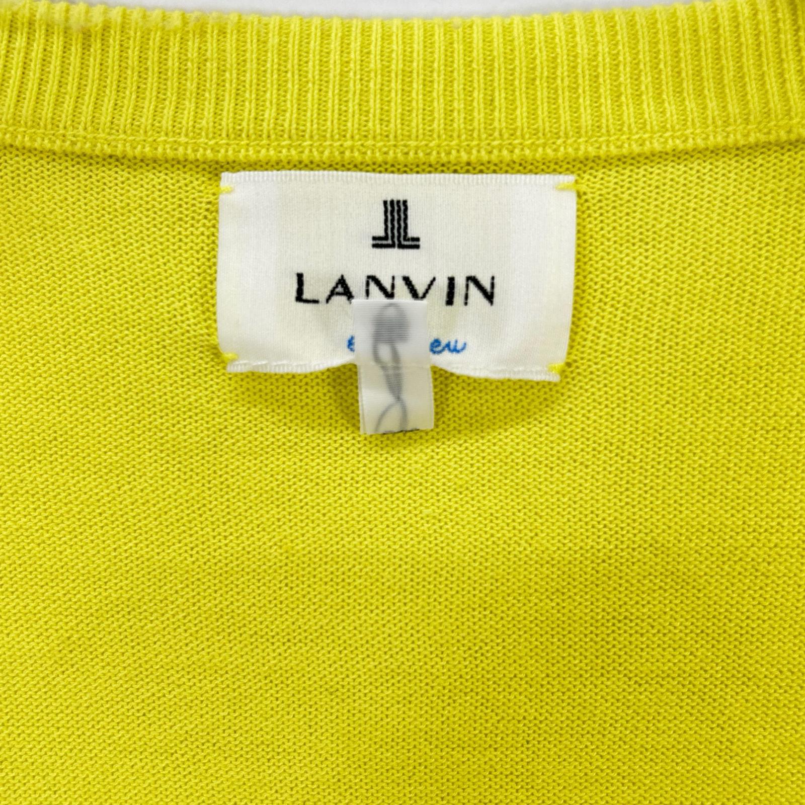 LANVIN en Bleu ランバンオンブルー 3146832 イエロー ニット&レース カーディガン アンサンブル トップス