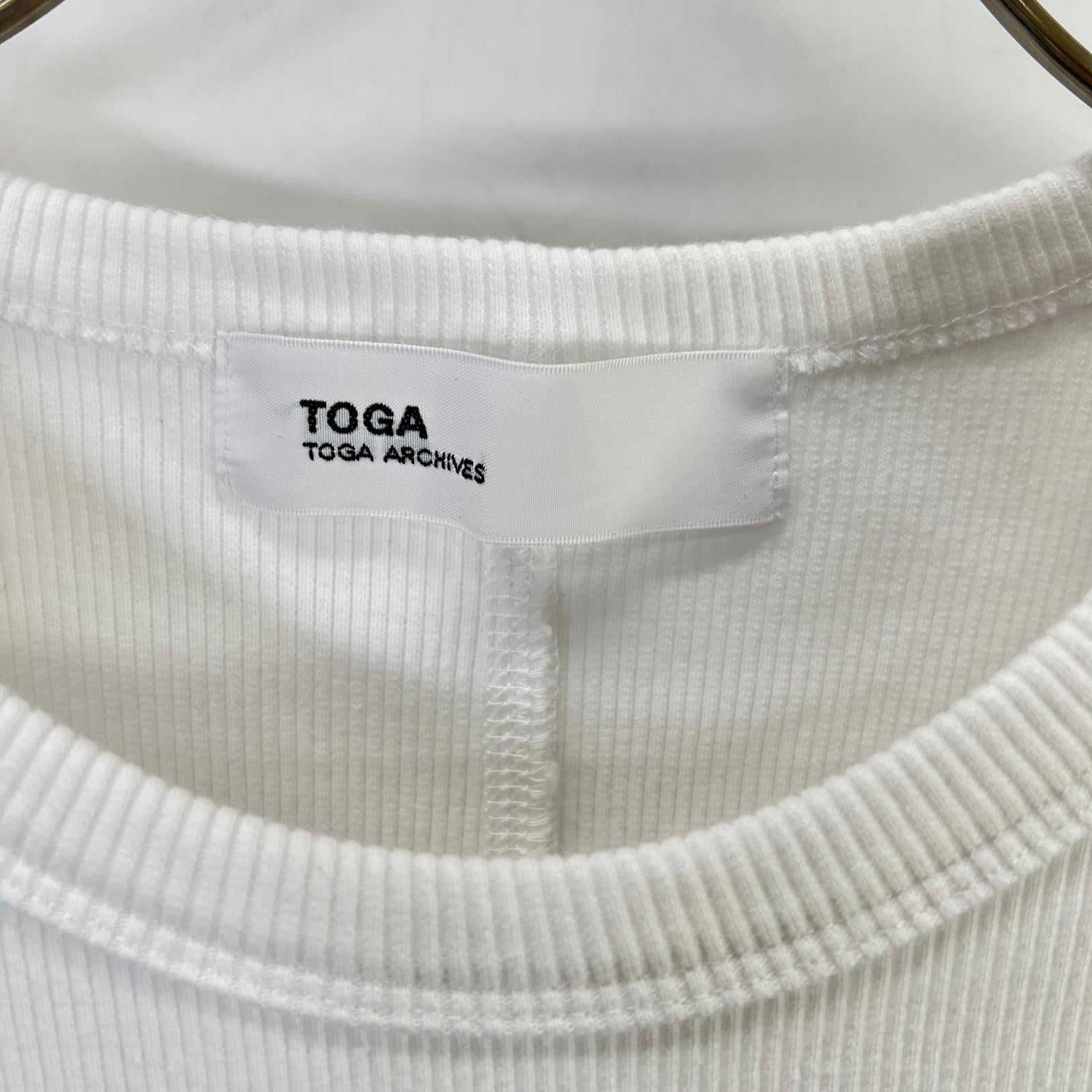 TOGA トーガ TA21-JK063 ホワイト フリル ニット ワンピース ワンピース