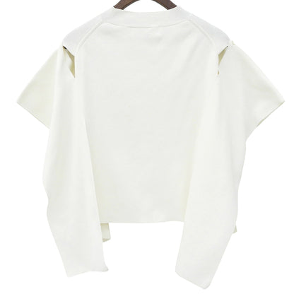 LE CIEL BLEU ルシェルブルー 美品 ショルダーアウトワイドテープニット 2WAY トップス レディース ホワイト 36 25A61202 トップス