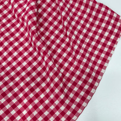 GANNI ガニー ピンク×ホワイト ギンガムチェック ストレッチシアサーカーカットアウトミニドレス ワンピース