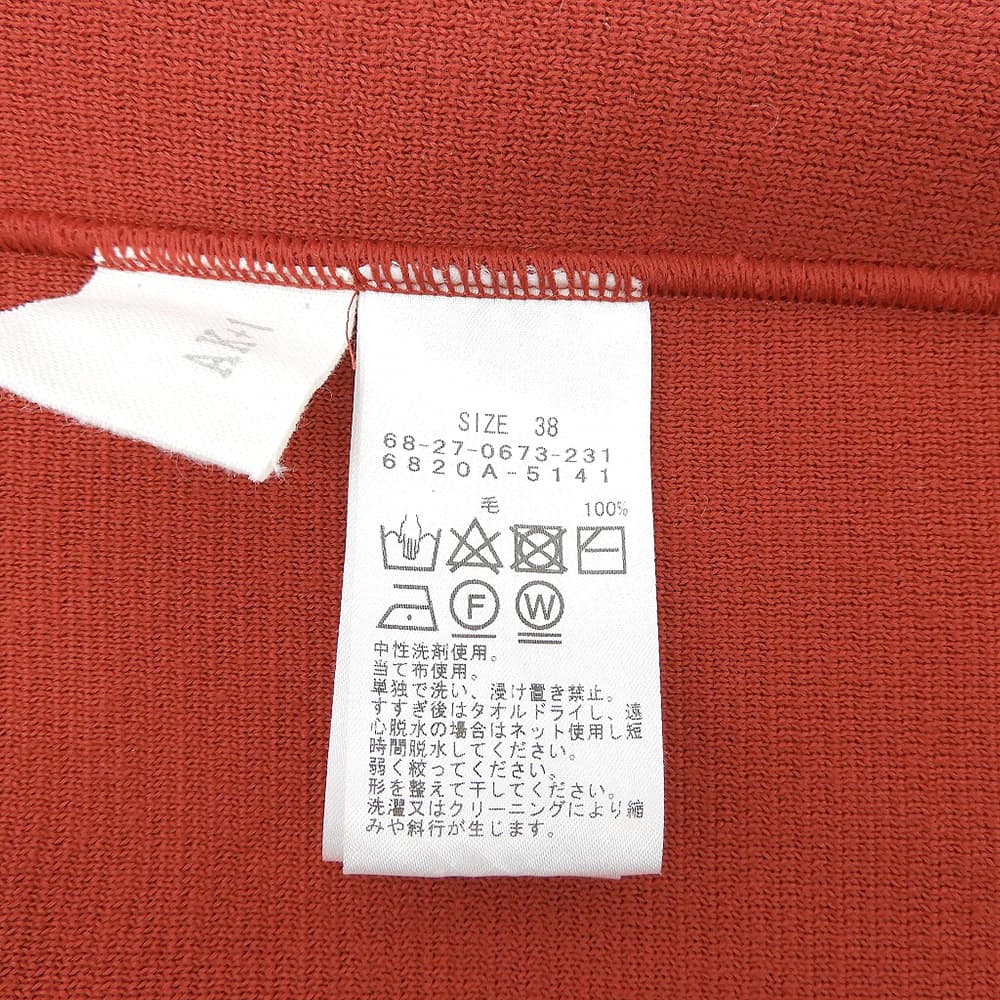 AK+1 エーケー ワン 美品 ウール フロントスリット タイトスカート レディース レッド 38 スカート