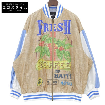 Desigual デシグアル 美品 FRESH COFFEE ボンバージャケット レディース ベージュ×マルチカラー M ジャケット