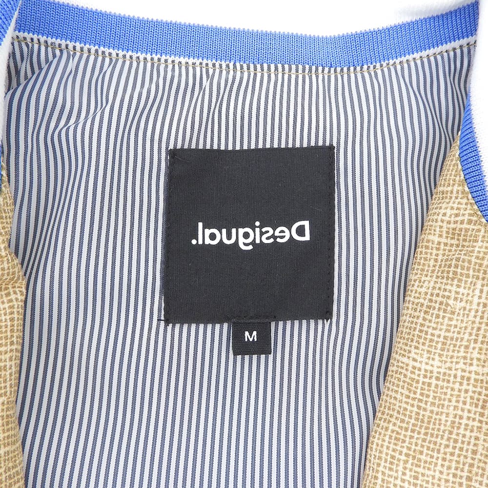 Desigual デシグアル 美品 FRESH COFFEE ボンバージャケット レディース ベージュ×マルチカラー M ジャケット