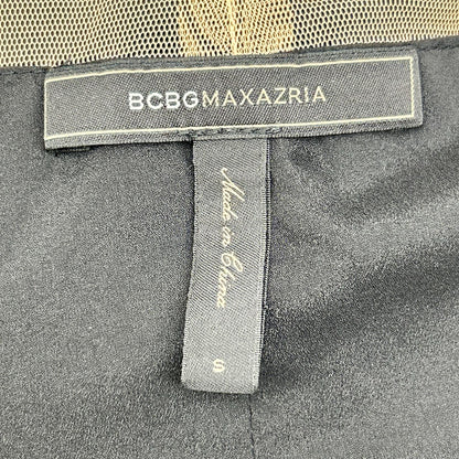 BCBGMAXAZRIA ビーシービージーマックスアズリア ブラック WQR64D39 レイシーレースブロックケープドレス ワンピース