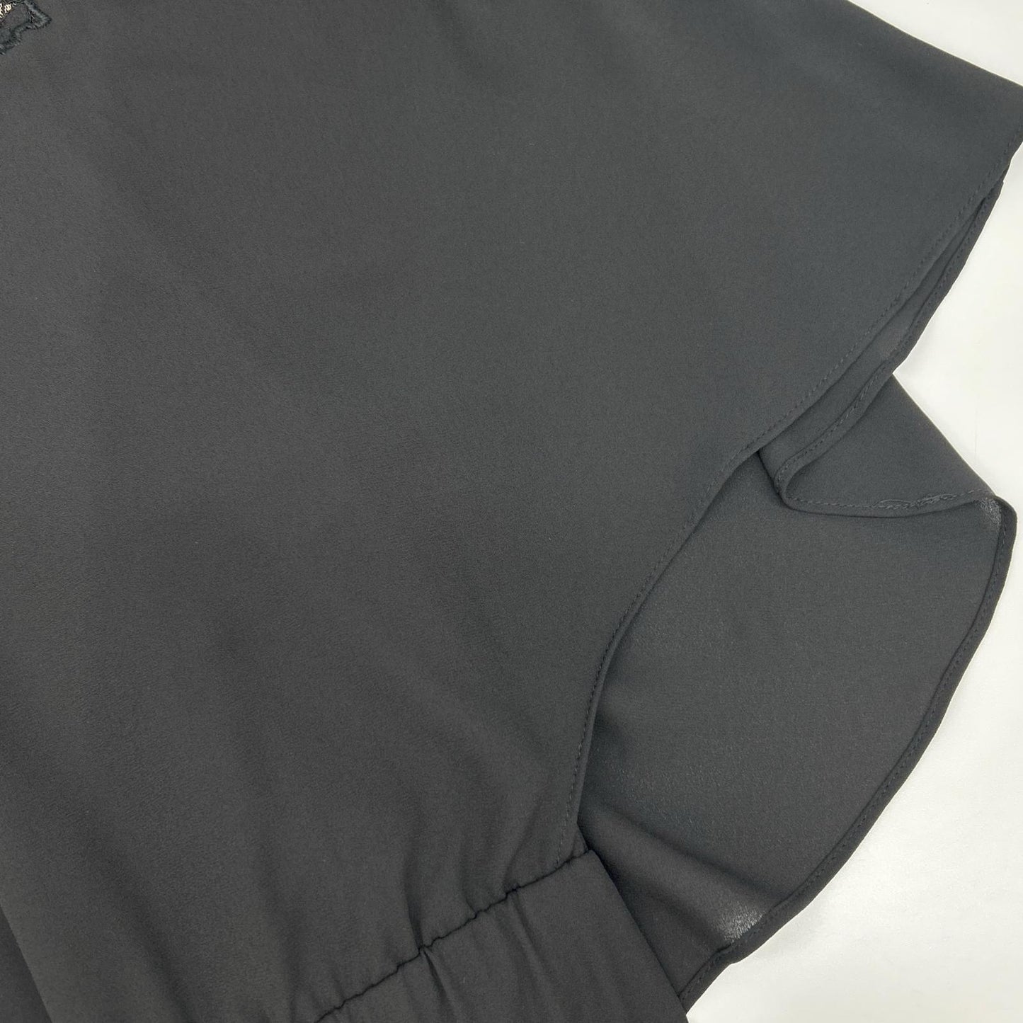 BCBGMAXAZRIA ビーシービージーマックスアズリア ブラック WQR64D39 レイシーレースブロックケープドレス ワンピース