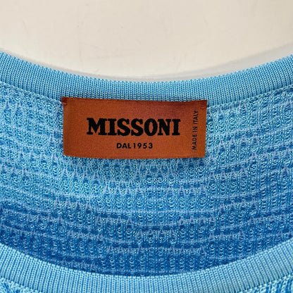 MISSONI ミッソーニ ブルー メッシュ編みニット ワンピース ワンピース