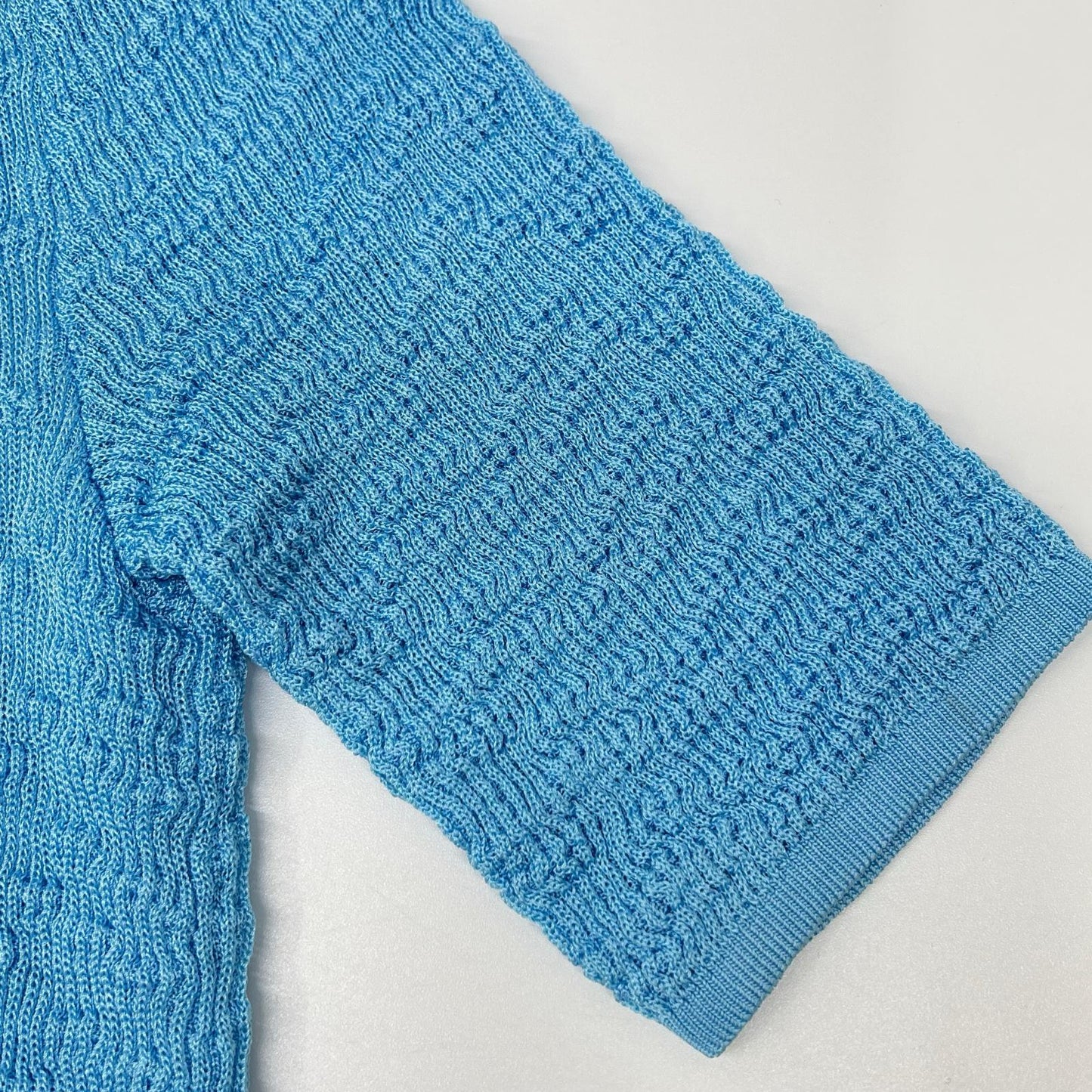 MISSONI ミッソーニ ブルー メッシュ編みニット ワンピース ワンピース