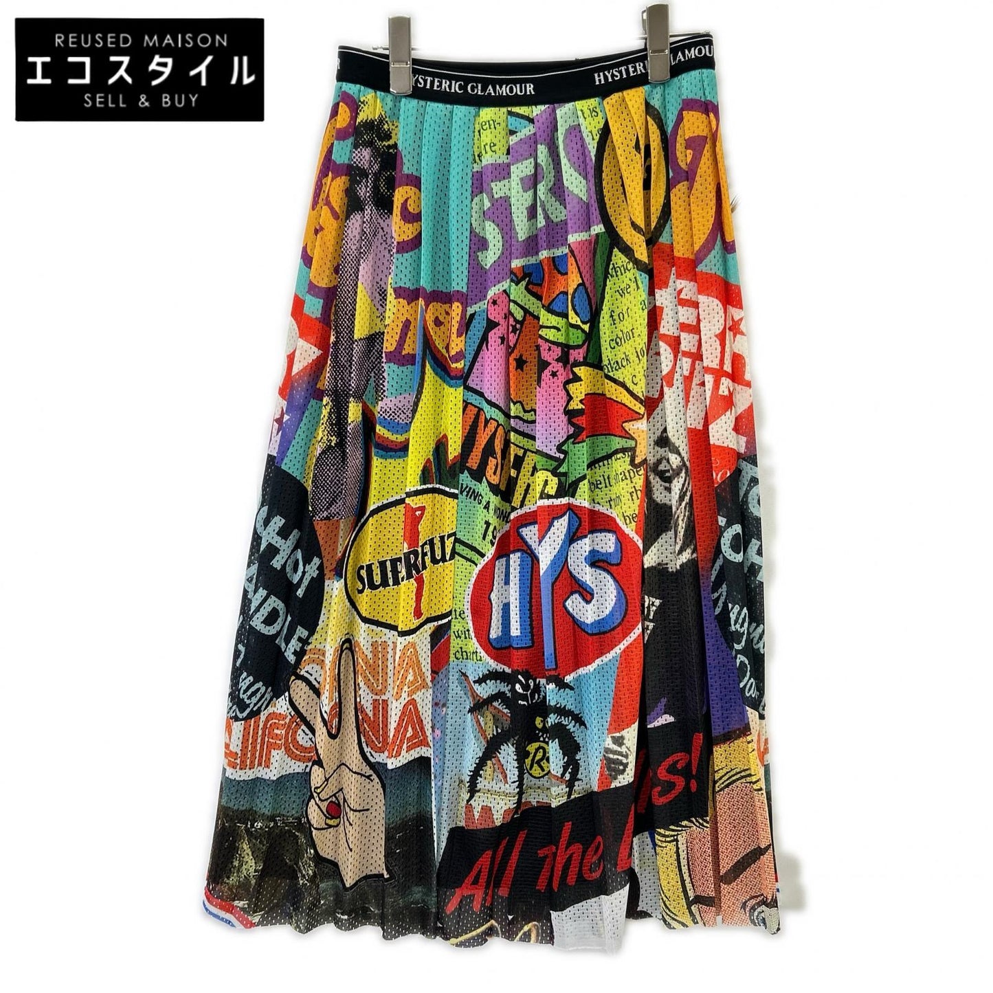 HYSTERIC GLAMOUR ヒステリックグラマー マルチカラー 01202NK01 SUMMER OF 70s柄 ランダムプリーツスカート スカート