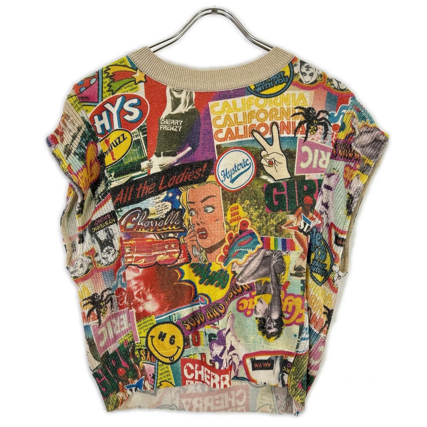 HYSTERIC GLAMOUR ヒステリックグラマー マルチカラー 01202NS02 SUMMER OF 70s柄 ラメプルオーバー トップス