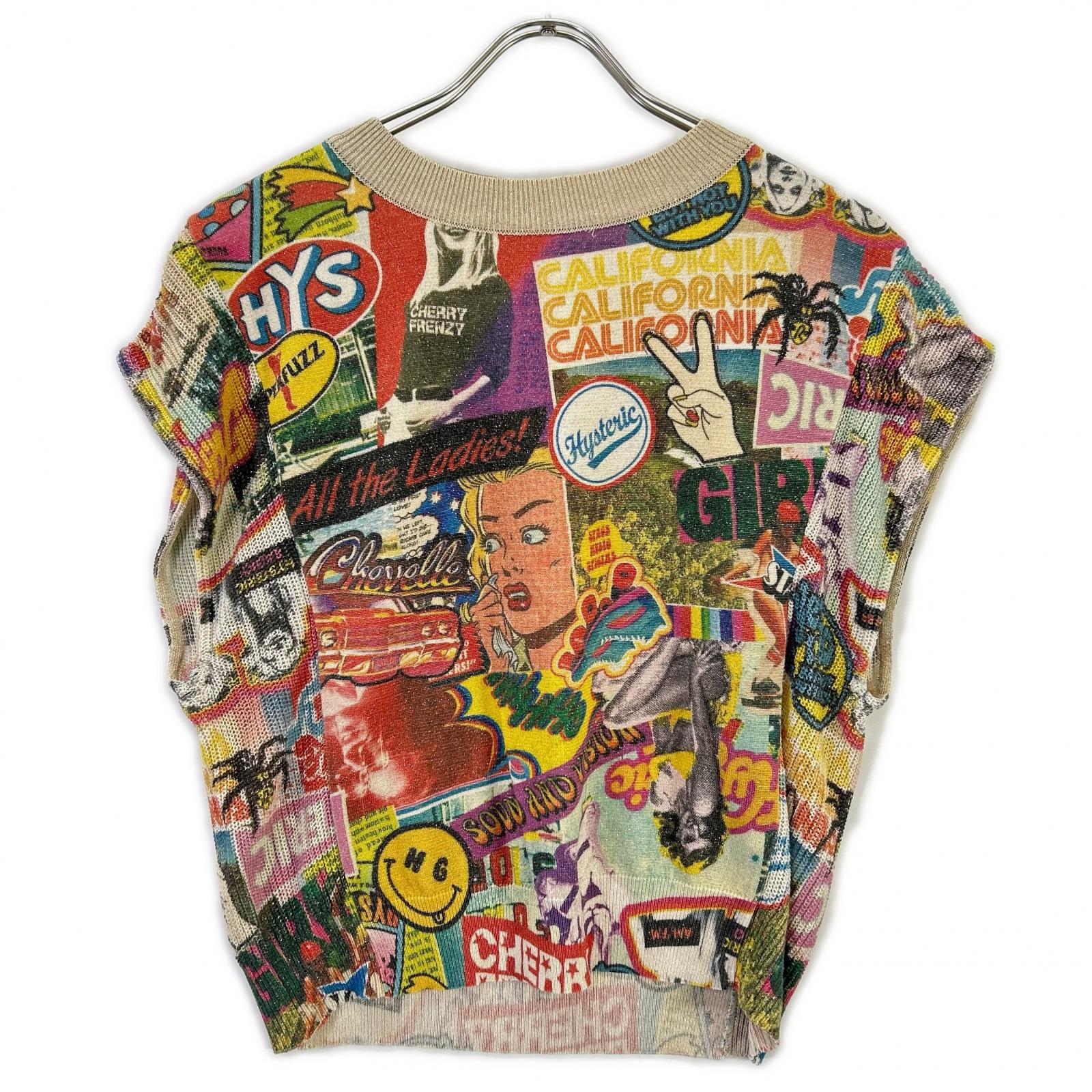 HYSTERIC GLAMOUR ヒステリックグラマー マルチカラー 01202NS02 SUMMER OF 70s柄 ラメプルオーバー トップス