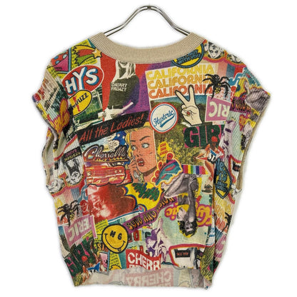 HYSTERIC GLAMOUR ヒステリックグラマー マルチカラー 01202NS02 SUMMER OF 70s柄 ラメプルオーバー トップス