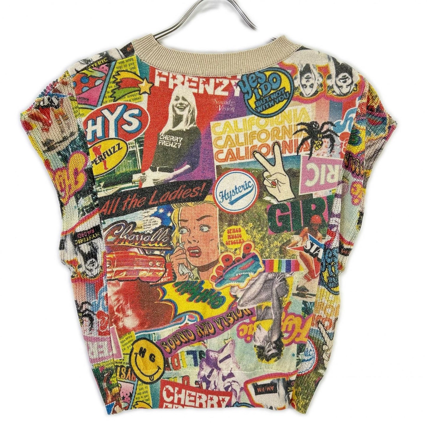 HYSTERIC GLAMOUR ヒステリックグラマー マルチカラー 01202NS02 SUMMER OF 70s柄 ラメプルオーバー トップス