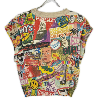 HYSTERIC GLAMOUR ヒステリックグラマー マルチカラー 01202NS02 SUMMER OF 70s柄 ラメプルオーバー トップス