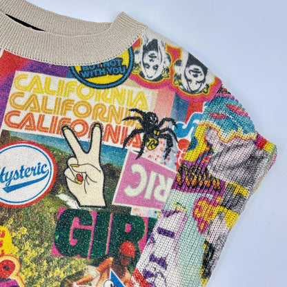 HYSTERIC GLAMOUR ヒステリックグラマー マルチカラー 01202NS02 SUMMER OF 70s柄 ラメプルオーバー トップス
