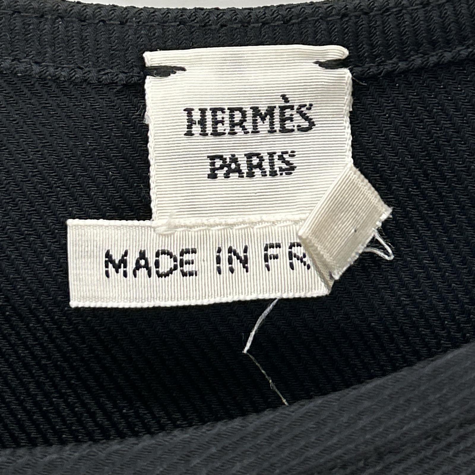 HERMES エルメス ブラック 21SS Hリフトプレート ブラウス トップス